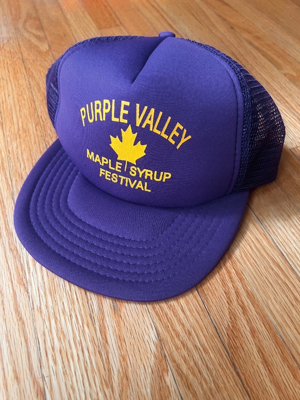 Vintage Purple Valley Maple Syrup Festival Trucker Hat Mesh Snapback Cap Ontario